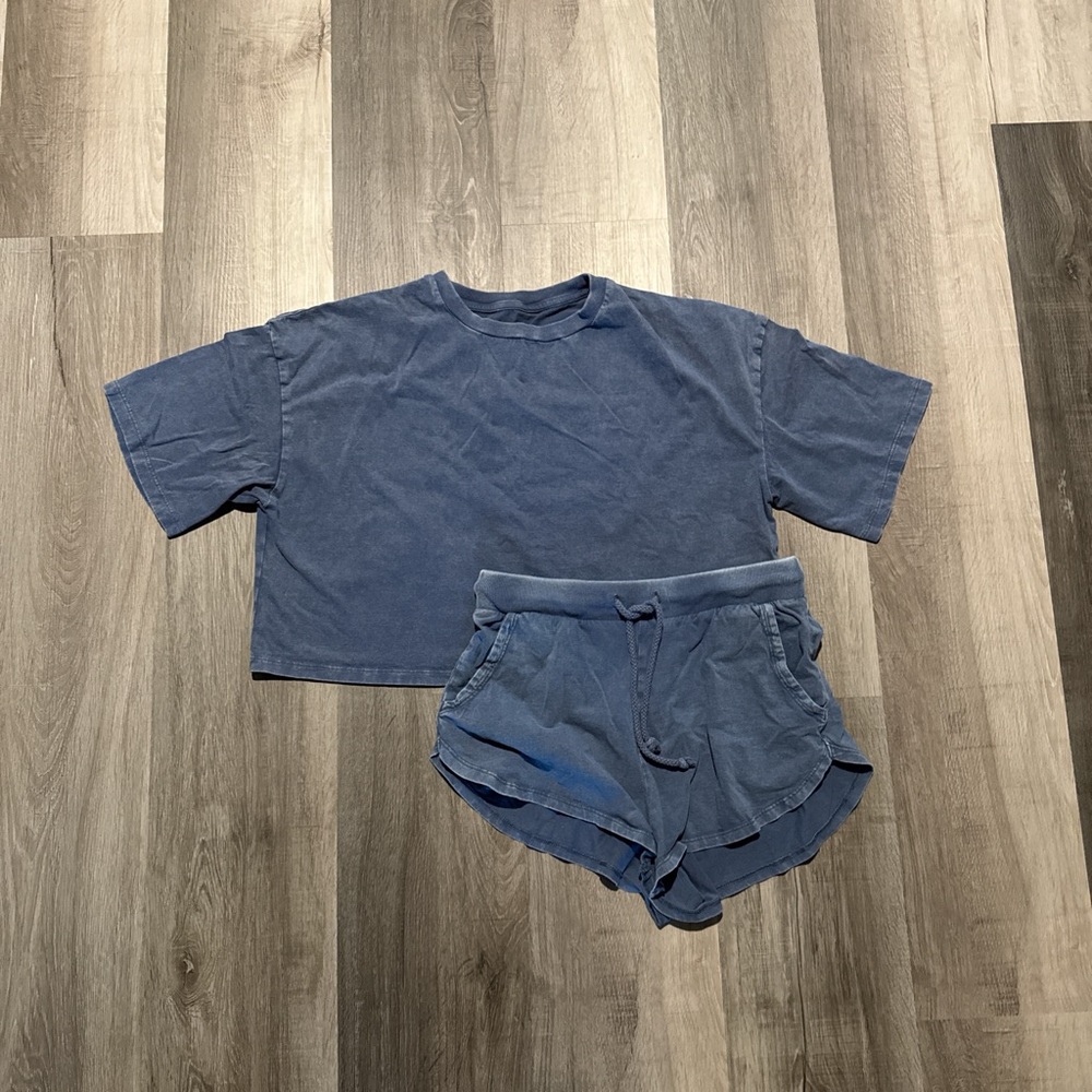 Blue T-Shirt and Shorts Set